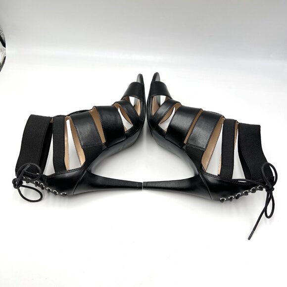 Nine West Womens Size 7 Black Corset Cage Stiletto Dress Heels‎ Sandals Shoes - Picture 5 of 11